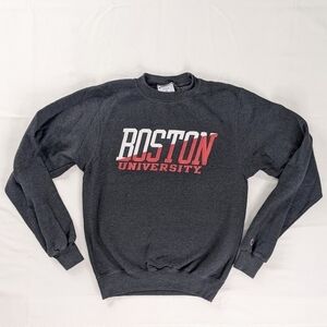 Champion Boston University Gray Red Crewneck Sweatshirt Collegiate